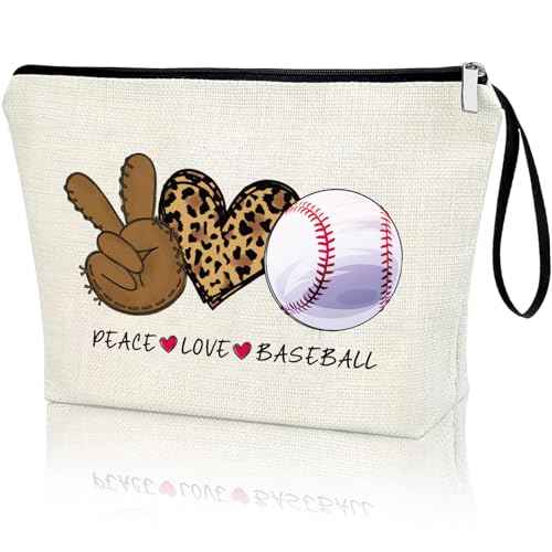 Baseball Gifts for Women Girl Zipper Bag Funny Gifts for Baseball Lover Baseball Stuff Sport Season Gifts at the Games Day Present Makeup Bag Birthday Christmas Gifts for Her Sister Friends BFF