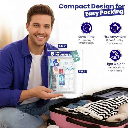 Trektote Bulk Hygiene Kit For Men And Women ? (5 Pack) 8 Piece Set Of Travel Size Toiletries, TSA Compliant, Bulk Travel Essentials, Includes Shampoo And Conditioner, Body Wash, Toiletry Bag & More