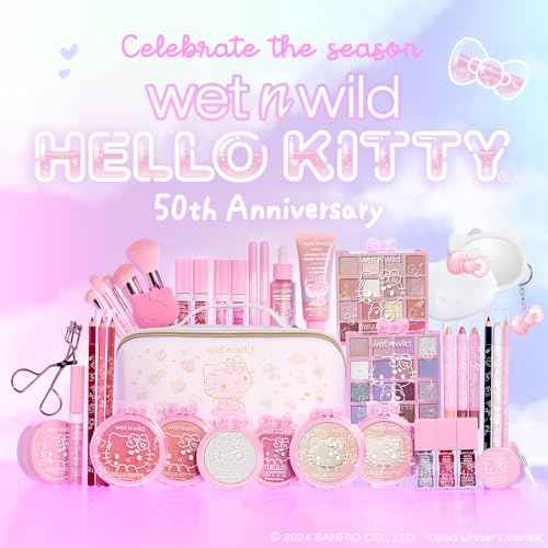 wet n wild Hello Kitty Highlighter, Multi-Dimensional Glow with Iridescent Pearls, Silky-Smooth Buildable & Blendable Formula, Cruelty-Free & Vegan - Kind Hearted