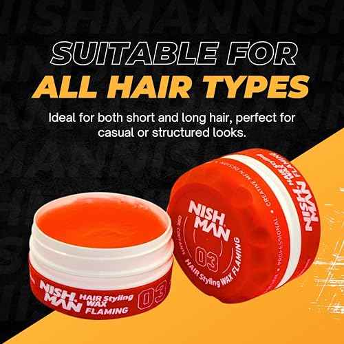 nishman Hair Styling Gel Wax Series 150ml (Pack of 1, 03 Flamming)