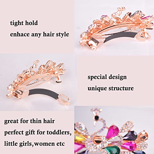 Peacock Rhinestone Hairpin Luxury Crystal Hair Barrette Clip(Colorful)