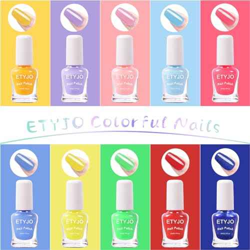 Kids Nail Polish - Quick Dry Non-Toxic Nail Polish Set 10 Colors Water Based Peel Off Nail Polish Kit for Girls Age 3+ Gift
