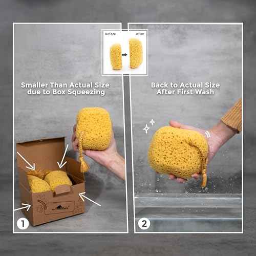myHomeBody Bath Sponge, Foam Loofah, Body Scrubber for Bathing, Exfoliating Shower Pouf for Shower ? Large Size, Lots of Lather, Curvy, 3 Pack