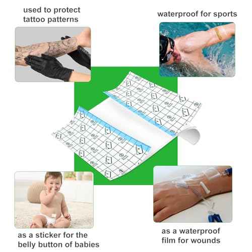 5 Rolls Tattoo Aftercare Bandage - Jconly Waterproof Tattoo Film Second Skin Tattoo Cover Up Patch Tape Healing Wrap Tattoo Supplies for Swimming, Shower, Wound Initial Healing(2,4,6,8,10 Inch)