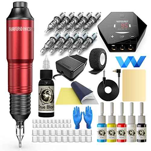 Wormhole Tattoo Kit Tattoo Gun Kit Cartridge Tattoo Machine Kit for Beginners Rotary Tattoo Machine Kit Tattoo Supplies WTK100