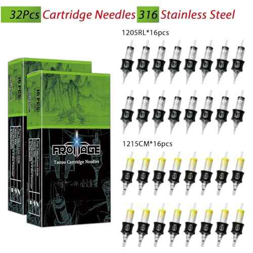 Knight2Pro Tattoo Gun Kit, Professional Tattoo Gun, 8H-Work No Overheating Tattoo Pen, USA Black Ink for Lining Shading, 32* Top-Notch 316 Cartridge Needles, Direct Skin Tattooing Professionals