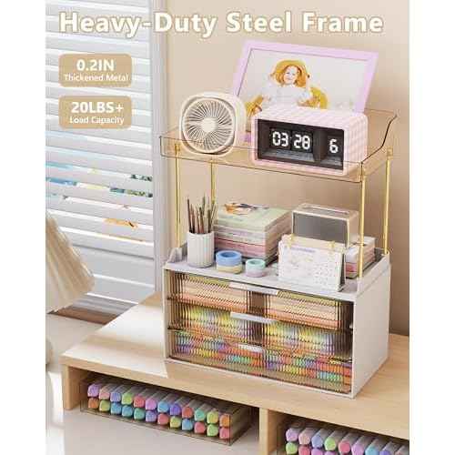 Bathroom Organizers and Storage, Makeup Organizer (Sturdy Durable Attractive), Ideal for Vanity, Countertop, Counter, Perfume, Skincare, Cabinet, Cosmetic, Dresser Organizer (Gold)