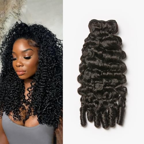 ASHINE Burmese Curly Bundles Human Hair Unprocessed Raw Burmese Curly Water Wave Human Hair Single Bundle 22 inch Natural Black