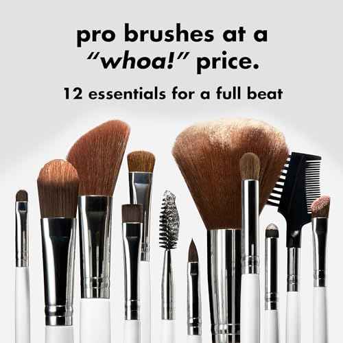 e.l.f. Professional Set of 12 Makeup Brushes, Pro-Worthy Makeup Brushes For A Flawless Full-Face Application, Vegan & Cruelty-Free