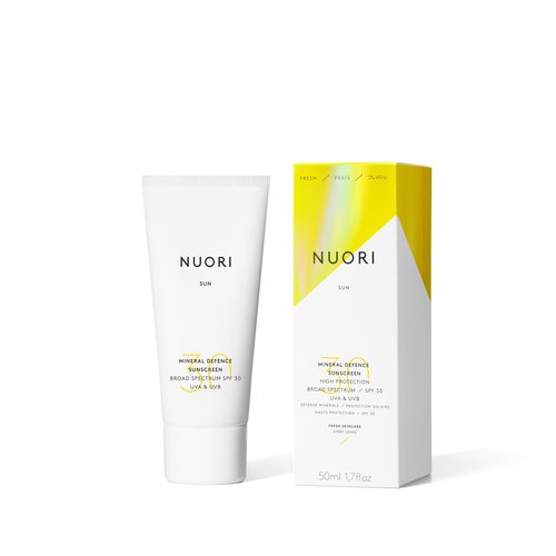 NUORI Mineral Defence Sunscreen| Broad Spectrum SPF 30, UVA/UVB Protection, All Natural Skincare, 50 ml / 1.7 fl oz