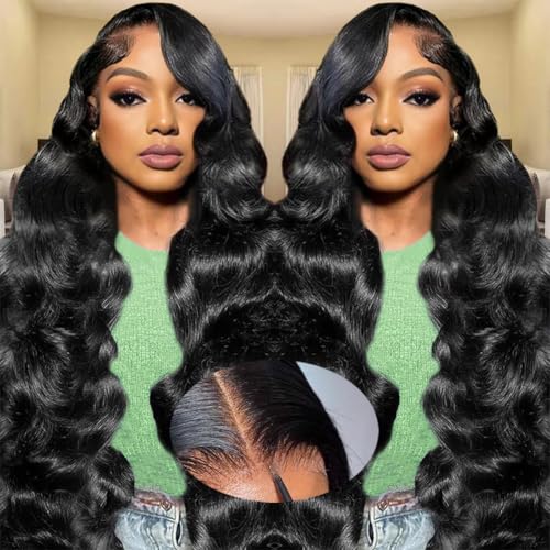 5x5 HD Lace Closure Wigs Human Hair 180% Density Glueless Wigs Human Hair Pre Plucked Pre Cut 24 Inch 5x5 Body Wave Lace Front Wigs Human Hair Wear and Go Glueless Wig