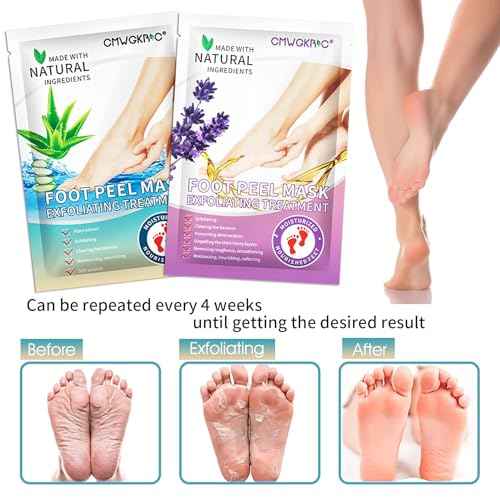 5 Pack Foot Peeling Mask,Exfoliator Peel Off Calluses Dead Skin Callus Remover,Foot Mask for Dry Cracked Feet,Foot Peel Masks for Men and Women Feet Peeling Mask for Stocking Stuffers