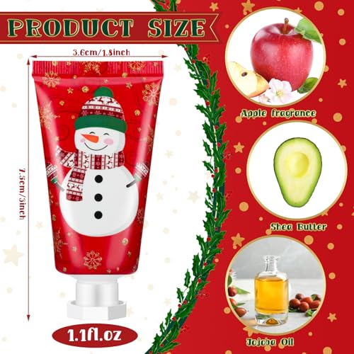 30 Pcs Christmas Hand Cream Bulk Christmas Gifts for Women Xmas Party Favors Mini Hand Lotion Set 1.1 Fl oz Travel Size for Dry Skin Women Mom Coworkers Stocking Stuffers Gifts(Snowman)