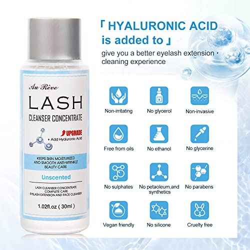 Lash Shampoo Concentrate 30ml Lash Cleanser Concentrate Add Hyaluronic Acid Oil-Free Lash Extension Shampoo Perfect for Salon£¬Unscented