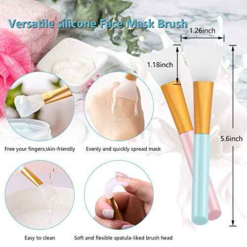 Silicone Face Scrubber, 2pcs Exfoliating Lip Brush, 2pcs Face Cleansing Brush & Silicone Facial Mask Brush Exfoliator Blackhead Skin Care Tool