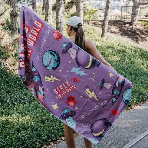 Sprints Athletic Running Towel, Full-Sized, Car Seat Cover - Performance Microfiber…(Girls Run The World)