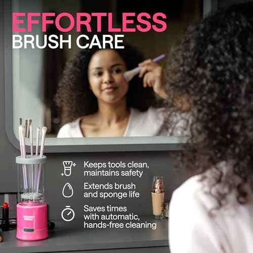 3-in-1 Electric Makeup Brush Cleaner & Dryer ? Automatic Washer, Fast Air-Dry & Holder Stand ? Cleans Brushes & Sponges, Portable Wireless USB-Rechargeable, Gentle on Bristles, Vanity & Travel Device