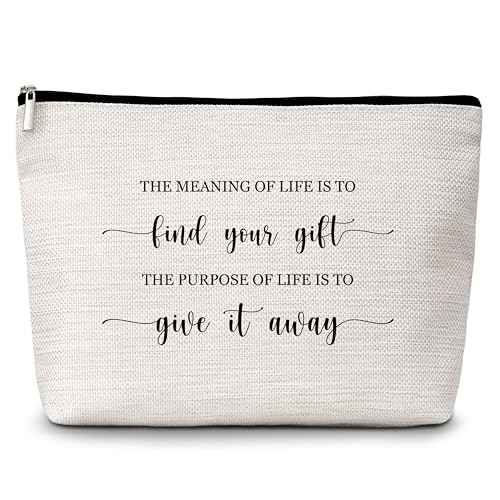 GREOXG Inspirational Quotes Makeup Bag, Small Travel Cosmetic Bag with Zipper, Cute Makeup Pouch Gift Ideas for Women Teen Girls Friends Mom Sisters Teacher Birthday Christmas Wedding Graduation-E43