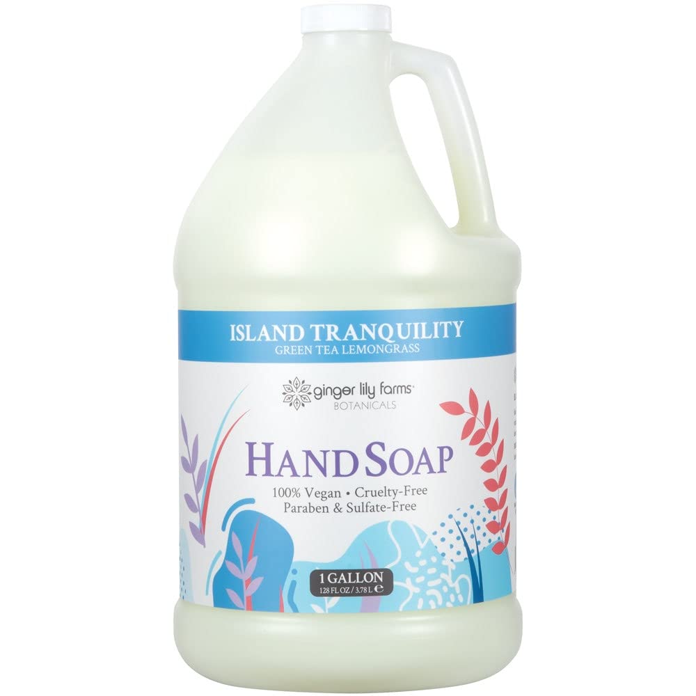 Ginger Lily Farms Botanicals Body Wash + Hand Soap + Butter Lotion Bundle, Island Tranquility, 1 Gallon Each