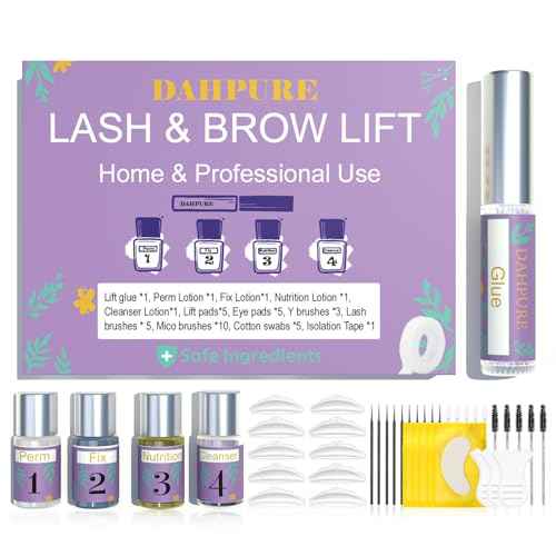 Lash Lift Kit and Eyebrow Lamination Kit, Eyelash Perm Kit at Home for DIY, Semi-Permanent Long Lasting for 6-8 Weeks, Easy to Use at Salon
