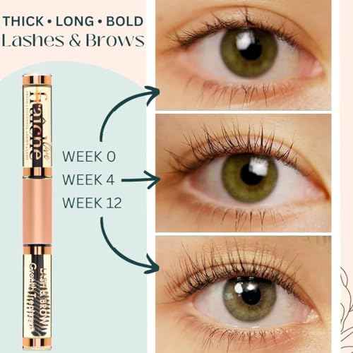 Live Fraiche Organic Castor Oil Lash Serum for Hair Growth, 100% Pure Eyebrow Eyelash Growth Serum, Cold Pressed Hexane Free (2oz Glass Bottle + FILLED Mascara Tube)