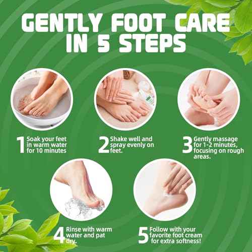 Foot Peeling Spray, Tea Tree Foot Exfoliator Spray, Vegan Botanicals, Moisturizing & Smooth Feet Skin, Gently Exfoliates Away Rough, Dry Skin, 4.06fl.oz/120ml