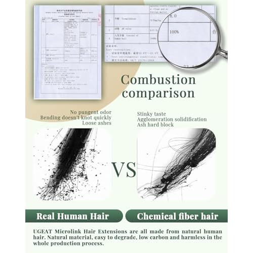 Ugeat Micro Ring Hair Extensions for Long Length 24 Inch Platinum Blonde Micro Beads Real Human Hair Extensions Flexible Microloop for Natural Looking 50S 50S