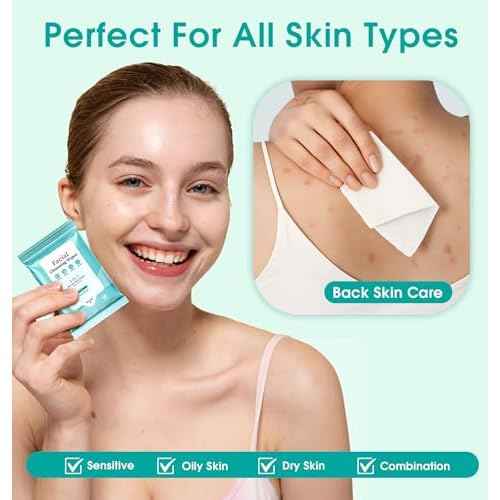 Facial Cleansing Wipes, Tea Tree Oil Extract for Face Cleansing, Salicylic Acid for Acne Treatment, Hydrating Pore Care for Sensitive Skin, Exfoliating & Soothing Double-Sided Cleansing Wipes (28PCS)