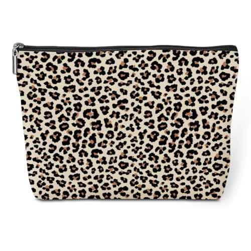 Leopard Makeup Bag Leopard Print Cheetah Print Leopard Lovers Gift Christmas Birthday Gifts for Women Jungle Animal Lovers Girl Daughter Best Friend Bestie Sister Her Cosmetic Bag Travel Toiletry Bag