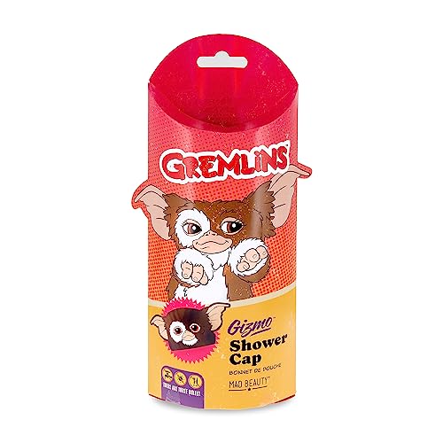 MAD BEAUTY Warner Brothers Gremlins Shower Cap, Keeps Hair Neatly Tucked Away, Dual Layer Comfort: Soft Fabric Inner & Water-Repelling Outer