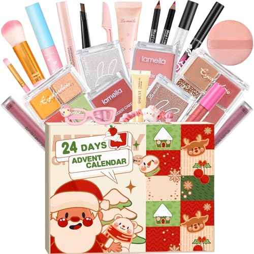 Makeup Advent Calendar 2025 for Women & Teen Girls, 24 Days Christmas Countdown Calendar Beauty Gift Set, 2025 Xmas Gift Surprise Box Beauty Calendar Full Size Makeup Kit