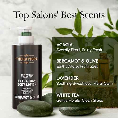THERAPISPA Scented Body Lotion for Women ? Deep Hydration Moisturizer with Shea Butter, Ceramides & Panthenol for Dry Skin ? Loved by All Genders (Acacia, 17.0 fl oz)