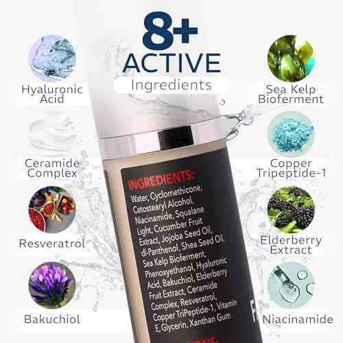 8+ Face Cream for Men | Advanced Hydrating Formula with 8 Active Ingredients | Smooths Fine Lines | Firms and Brightens Skin | Under Eye Care for Dark Circles | Fast Absorbing | Made in USA | 1.7oz