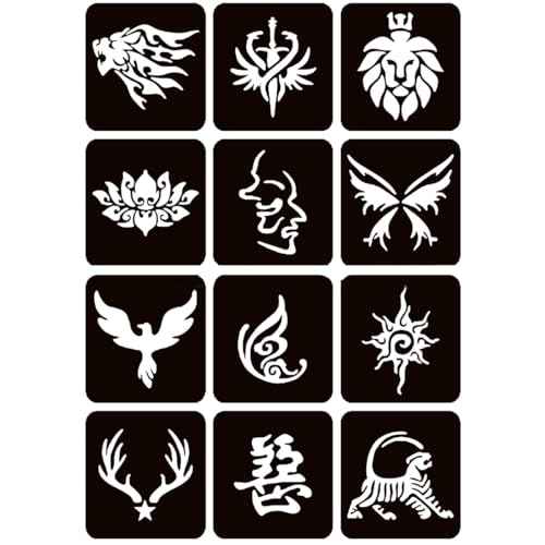 Moricher Henna tattoo kit Temporary Tattoo Kits 5 cones 96 Stencils Gifts for DIY Art Party