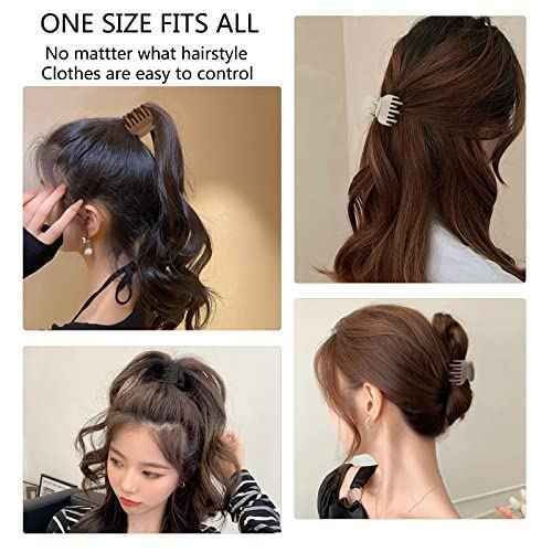 1.6" Matte Small Double Row Teeth Hair Clips for Women - Strong Hold Jaw Clamps for Thin, Fine & Thick Hair