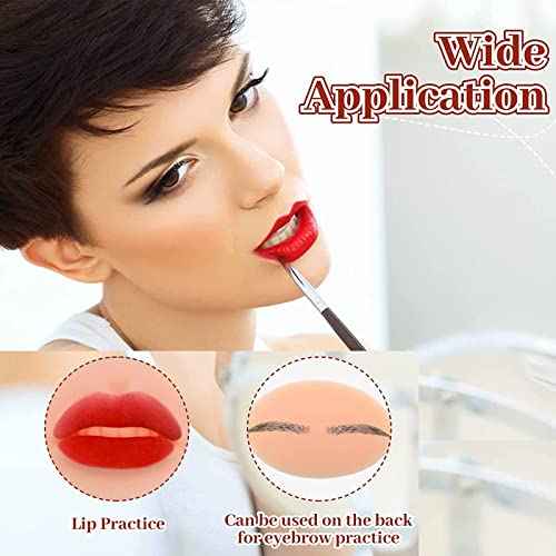 Tattoo Fake Lips 6Pcs Tattoo Practice Lips 5D Silicone Lips for Makeup Practice Realistic Tattoo Practice Skins Training Microblading Practice Skin Tattoo Fake Skin for Permanent Makeup