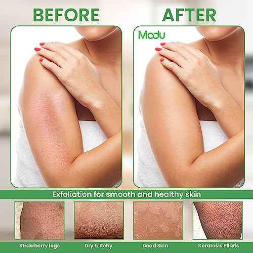 Modu Korean Exfoliating Mitts Large 4PCS (Green, Yellow, Sky Blue, Pink) ? Exfoliating Gloves Body Scrubber Italy Towel Washcloth for Korean Spa at Home, Dead Skin Remover, 100% Vegan Viscose