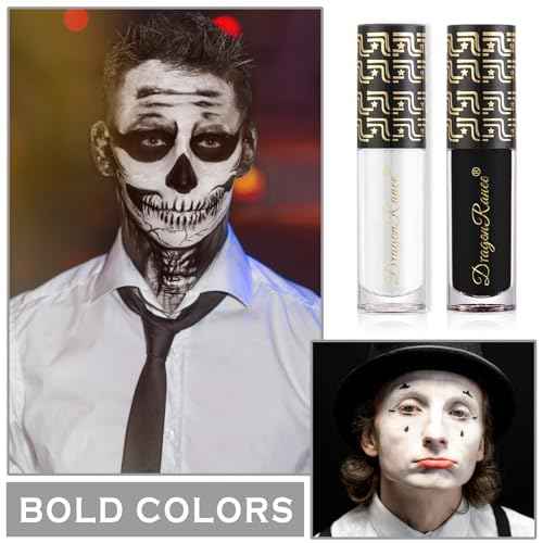 2PCS Black White Matte Liquid Lipstick - Velvet Finish, Long Lasting, Waterproof, Non-stick, Halloween Lip Tint, Makeup Labiales Mate 24 Horas Originales