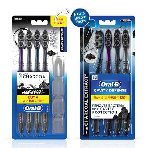 Oral B Cavity Defense 123 Black Toothbrush ? Medium (Pack of 4)