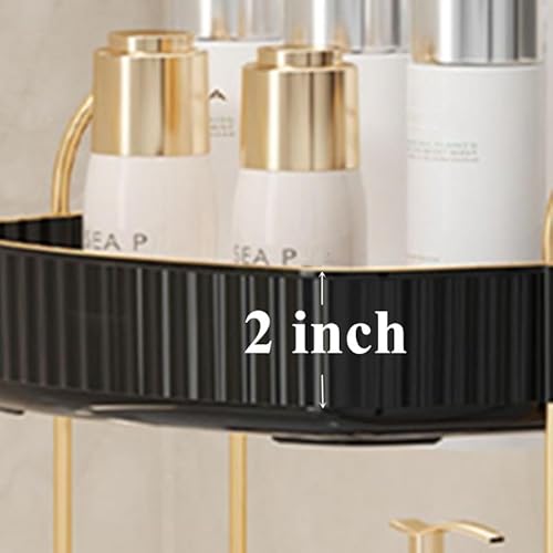 360¡Æ Rotating Makeup Organizer, Spinning Bathroom Organizer Countertop, Large Capacity Cosmetics Skincare Organizer for Bathroom Vanity Dresser Table (Black, 2 Tiers)