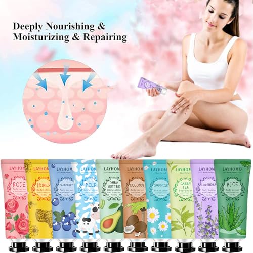 20 Pack Mini Body Lotion Gift Bulk for Dry Skin,Travel Size Small Body Cream With Shea Butter Natural Fragrance Moisturizing Body Lotion for Women Men,Stocking Stuffers Christmas Thank You Gift