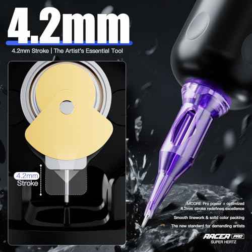 Mast Racer Pro Tattoo Gun Kit Cordless Pen Machine 20 Cartridges Needles 2 Batteries Power Supply Black Ink Complete Set