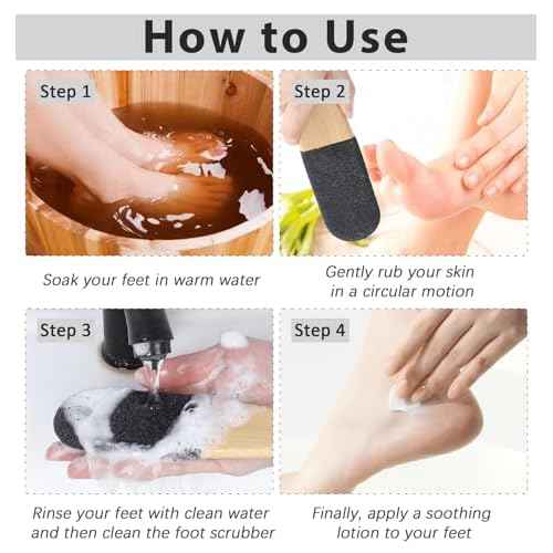 Foot Callus Remover, 2Pcs Pumice Stone Foot File with Ergonomic Wooden Handle, Pedicure Tool for Dead Skin Cracked Heels Wet Dry Use (Small)