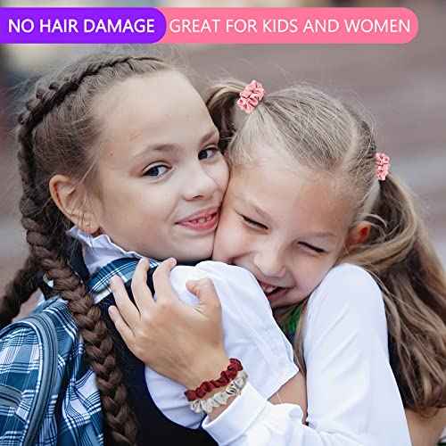 30Pcs Small Silk Satin Hair Scrunchies, Hair Ties for Women Girls Hair Accessories Gift (Multicolor A)