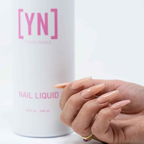 Young Nails Liquid Nail Monomer for Acrylic Nail Powder - Professional Liquid Monomer, Acrylic Nails At Home, Low Odor, MMA Free, Non-Yellowing, 32 oz