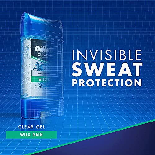 Gillette Clear Gel Antiperspirant & Deodorant, Wild Rain, (total of 6 Twin Pack) (4346073268),2 Count(Pack of 6)