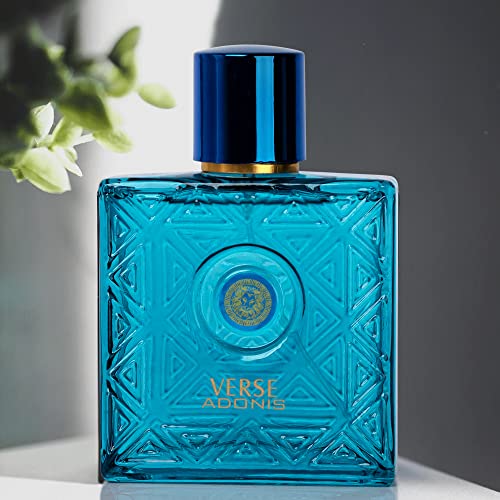 NovoGlow Verse Adonis Eau De Parfum for Men 3.4 Fl. Oz. 100ml Men's Perfume Refreshing Combination of Woody Floral & Fruity Scents - Masculine Scent Lasts All Day A Gift for Any Occasion