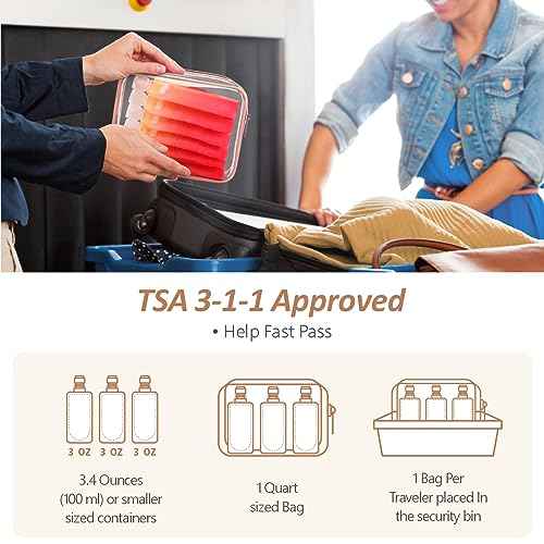 PACKISM Travel Pouches for Toiletries - 12 Pack Leak Proof 3oz TSA Approved Travel Size Containers, Stand Up, Slim & Lightweight Design, Take up Less Space, Pack More Liquids