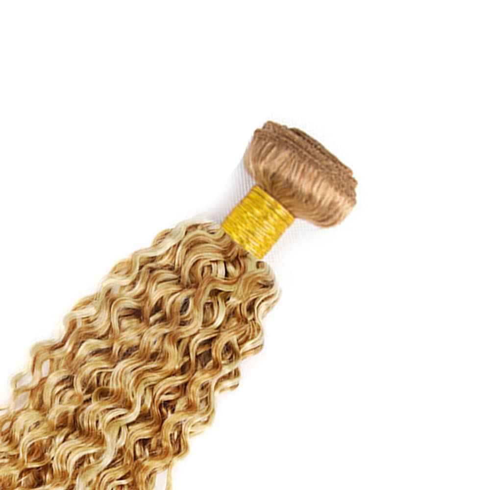 26 28 30 inch Blonde Bundles Human Hair #613 Kinky Curly Bundles P27/613 Human Hair Bundle Highlight Curly Wave Bundle