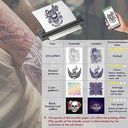 TATELF Tattoo Stencil Printer for tattooing with 15pcs Transfer Paper Portable Tattoo Transfer Stencil Thermal Machine Wireless